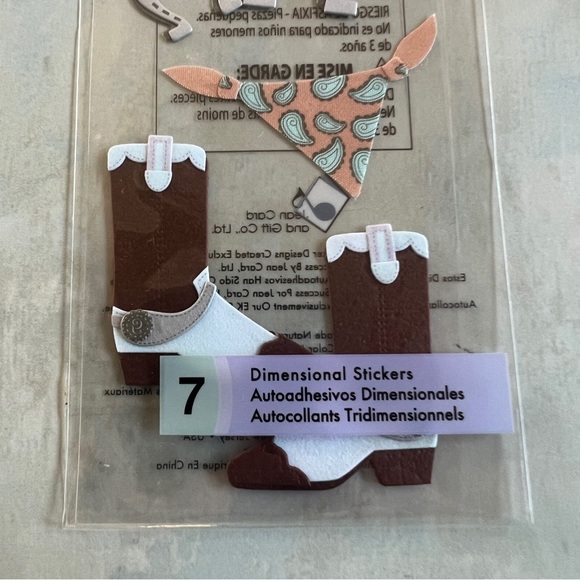 NWT A Touch of Jolee’s Cowboy Dimensional Sticker Set - Picture 3 of 5